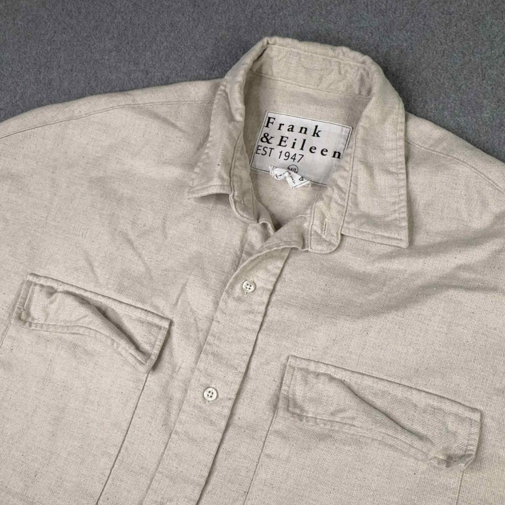Frank & Eileen MCLOGHLIN Sand Melange Oversized Flannel Shirt Medium Large M/L